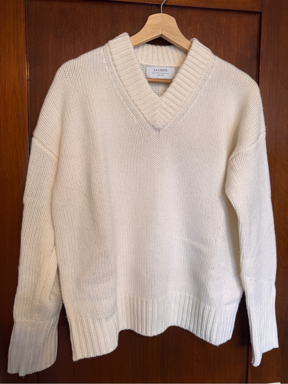 La Ligne Marin Cream V-Neck Sweater